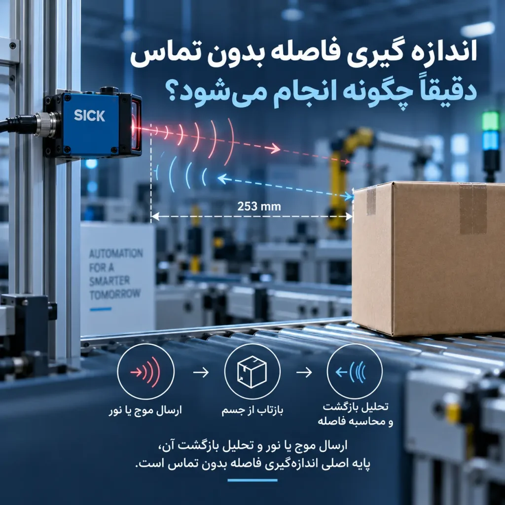 اندازه گیری فاصله بدون تماس دقیقاً چگونه انجام می‌شود؟