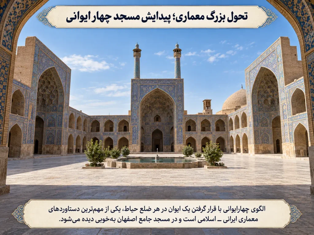 تحول بزرگ معماری؛ پیدایش مسجد چهارایوانی
