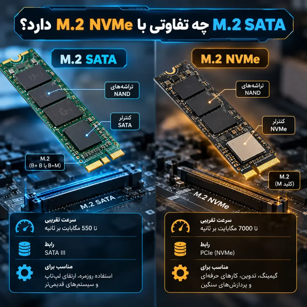 M.2 SATA چه تفاوتی با M.2 NVMe دارد؟