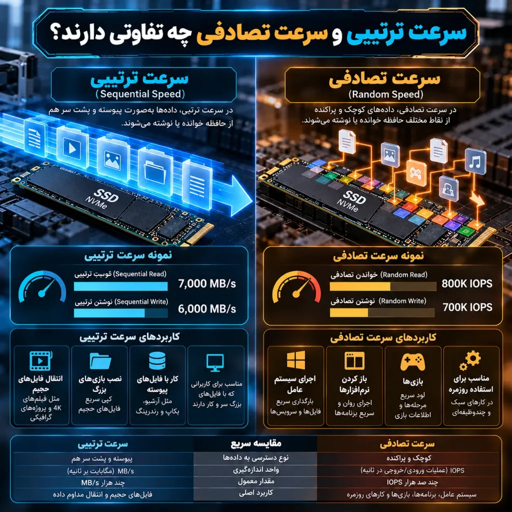 سرعت ترتیبی و سرعت تصادفی چه تفاوتی دارند؟